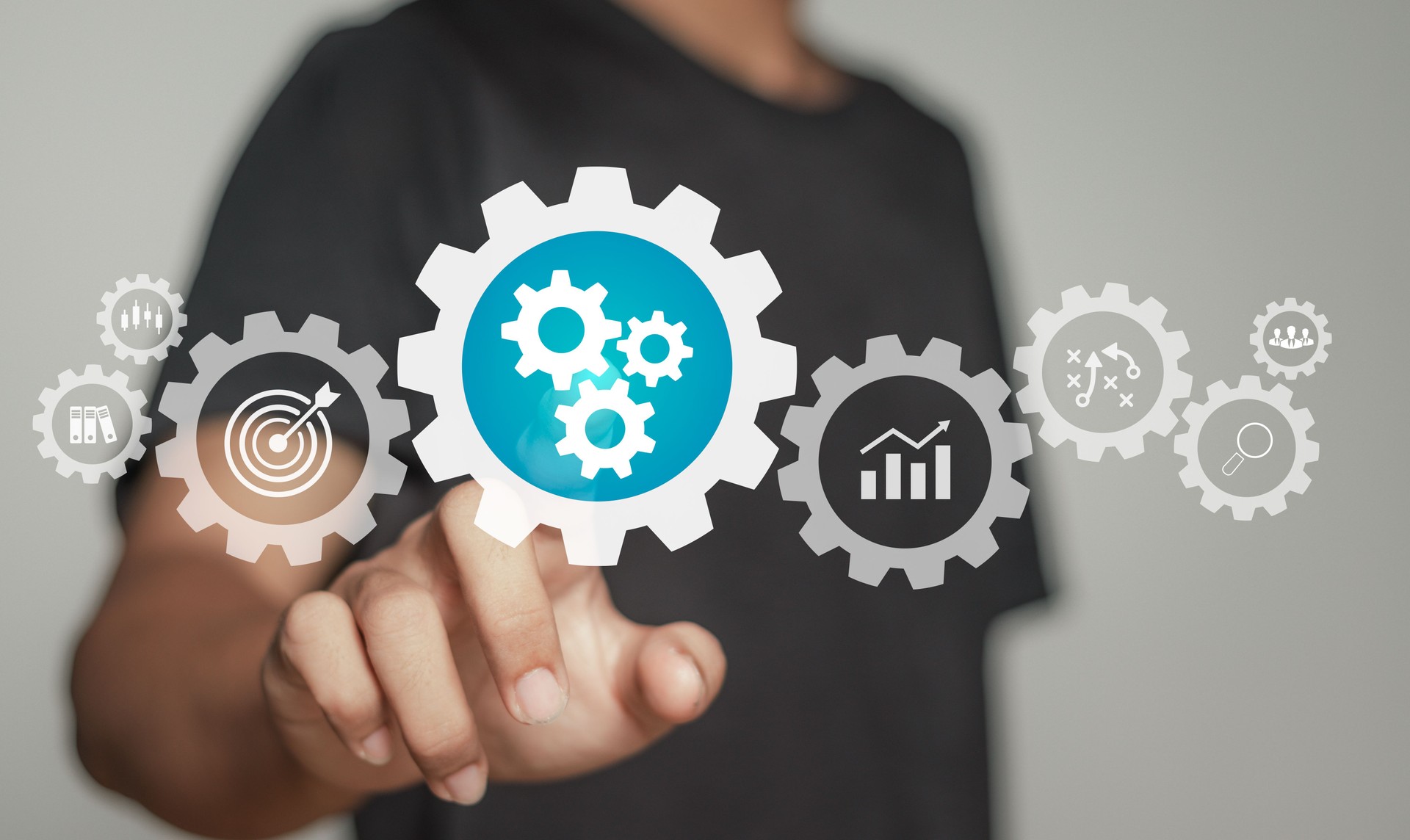Business workflow process management concept.  Automation technology software to help organizations work more efficiently and effectively. digital transformation.